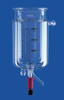 250ml Reaction vessels cylindrical with thermostatic jacket and withdrawal valve