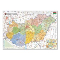 Térkép STIEFEL Magyarország közigazgatása 140 x 100 cm fémkeretse tűzhető
