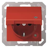 Jung SCHUKO-Steckdose A 1520 BFKLKO RT 16A 250V erh.Ber. Bruchs rot