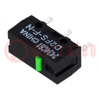 Microswitch SNAP ACTION; 0.1A/6VDC; without lever; SPST-NO; IP40