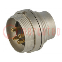Connector: M16; contact; mannelijk; solderen; PIN: 4; 5A; 250V; IP68