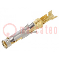 Contact; female; 16; brass; gold-plated; 0.2÷0.6mm2; 24AWG÷20AWG