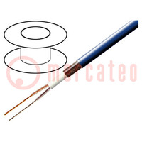 Cable: de micrófono; 2x0,35mm2; azul; OFC; -15÷70°C; PVC FirestoP®