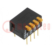 Switch: DIP-SWITCH; Poles number: 4; ON-OFF; 0.03A/30VDC; Pos: 2