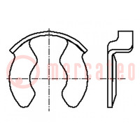 Anello elastico; acciaio elastico; Diam.albero: 6mm; BN 13194