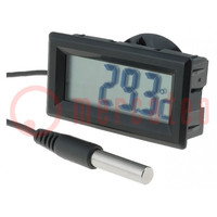 Multiméter: hőmérséklet; digitális,panelmérő; panelre; LCD; 17g