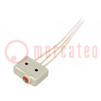 Mikrokapcsoló SNAP ACTION; 1A/30VDC; kiemelő nélkül; SPDT; poz: 2