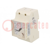 Ammeter; for DIN rail mounting; I AC: 0÷6A; True RMS; Class: 1.5