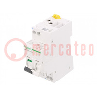 RCBO breaker; Inom: 20A; Ires: 30mA; Max surge current: 250A; IP20