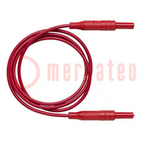 Test lead; 10A; banana plug 4mm,both sides; insulated; red; 4911A