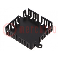 Heatsink: extruded; TO220; black; L: 44mm; W: 44mm; H: 1.5mm; anodized