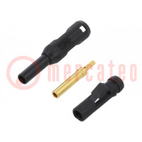 Socket; 2mm banana; 38.2mm; black; soldered,crimped; insulated