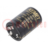 Capacitor: electrolytic; SNAP-IN; 1000uF; 250VDC; Ø35x50mm; ±20%