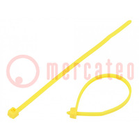 Kabelbinder; L: 100mm; W: 2,45mm; Polyamid; 80N; gelb; Ømax: 22mm