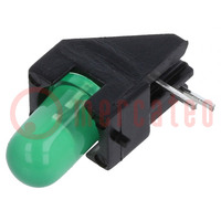 LED; in housing; green; 5mm; No.of diodes: 1; 20mA; 60°; 15÷30mcd