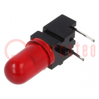 LED; in housing; red; 5mm; No.of diodes: 1; 20mA; Lens: red,diffused