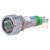 Kontrollleuchte: LED; flach; grün; 24÷28VDC; 24÷28VAC; Ø8,2mm; IP67