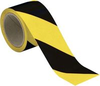 Warnband - Gelb/Schwarz, 5 cm x 5 m, Reflexfolie, Für außen und innen