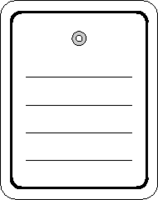 Konfektionsanhänger für Anschießfäden - Weiß, 5 x 4 cm, Karton, Für innen