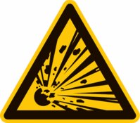 Sicherheitskennzeichnung - Warnung vor explosionsgefährlichen Stoffen, 10 cm