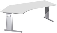 Carlo Freiformtisch, Winkel links, HxBxT 680-820x2166x1130 mm, Farbe lichtgrau | GF1942