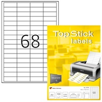 Etikett címke Topstick 48.5x16.9 mm szegéllyel 100 ív 6800 db/doboz