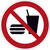 Verbotsschild - Verbotszeichen Essen und Trinken verboten, Folie Größe: 10,0 cm DIN EN ISO 7010 P022 ASR A1.3 P022