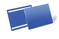 DURABLE Selbstklebende Kennzeichnungstasche, für Dokumente in A4 quer, dunkelblau