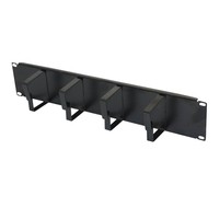 Videk 2U 4 Loop Horizontal Cable Tidy Panel - Black