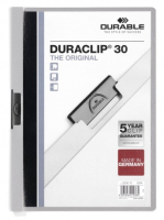 Durable Duraclip 30 jelentésborító Szürke, Átlátszó PVC