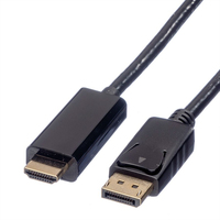 ROLINE 11.04.5788 adaptador de cable de vídeo 5 m DisplayPort Negro