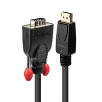 Lindy 41940 video kabel adapter 0,5 m VGA (D-Sub) DisplayPort Zwart