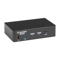 Black Box USB-C 4K KVM SWITCH 2-PORT switch per keyboard-video-mouse (kvm) Nero