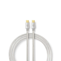 Nedis CCTB64750AL10 USB-kabel 1 m USB 3.2 Gen 2 (3.1 Gen 2) USB C Aluminium