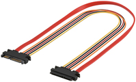 Goobay 93871 cable de SATA 0,5 m SATA 7-pin + 15-pin Negro, Naranja, Rojo, Amarillo