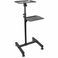 StarTech.com Mobile Projector and Laptop Stand/Cart - Heavy Duty Portable Projector Stand (2 Shelves, hold 22lb/10kg each) - Height Adjustable Rolling Presentation Cart w/Lockab...