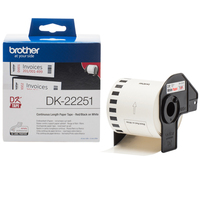 Brother DK-22251 labelprinter-tape Zwart en rood op wit