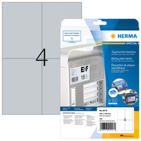 HERMA Étiquettes plaques signalétiques A4 105x148 mm, argentées, extrêm. adhésives, film mat, 100 St.