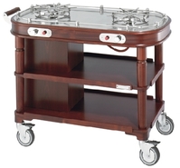 Sambonet Trolley Versailles S/S Eiche/EU Flambierwagen 2Brenn