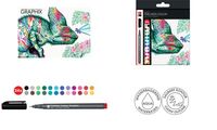 Marabu Fineliner COLOUR GRAPHIX HYPNOTIZE, étui carton de 24 (57202433)