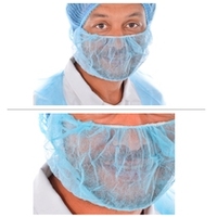 Lion Haircare 30008 Disposable Non-woven Beard Covers Pack 100 - Size Blue