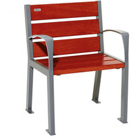 Silaos Wood and Steel Chair - PROCITY Grey - Mahogany - With Armrests