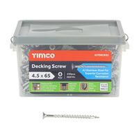 TIMco 4.5 x 65mm Classic Stainless Steel Decking Screws Tub Qty 250