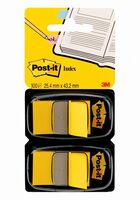 Post-It Index Dispenser Dual Pack Repositionable 25x43mm 2x50 Tabs Yel(Pack 100)