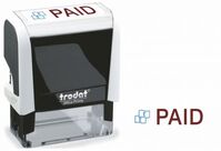 Trodat Office Printy 4912 Self Inking Word Stamp PAID 46x18mm Blue/Red Ink