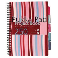 Pukka Pad A5 Wirebound Polypropylene Cover Project Book Assorted Ruled 250 Pages (Pack 3)