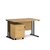 Maestro 25 straight desk 1200mm x 800mm with black cantilever frame and 2 drawer pedestal - oak