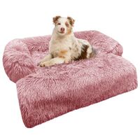 BLUZELLE Sofaschutz Hundebett Kleine & Mittelgroße Hunde, Hundedecke für Couch Sofa Cover Schutz Decke Plüsch Waschbar Rot