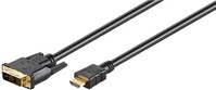 DVI-D/HDMI™-Kabel, vergoldet, 1 m, Schwarz - DVI-D-Stecker Single-Link (18+1 pin) > HDMI™-Stecker (T