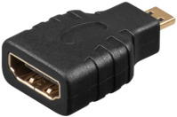 HDMI-Adapter Buchse Typ A auf Stecker Typ D, vergoldet, schwarz